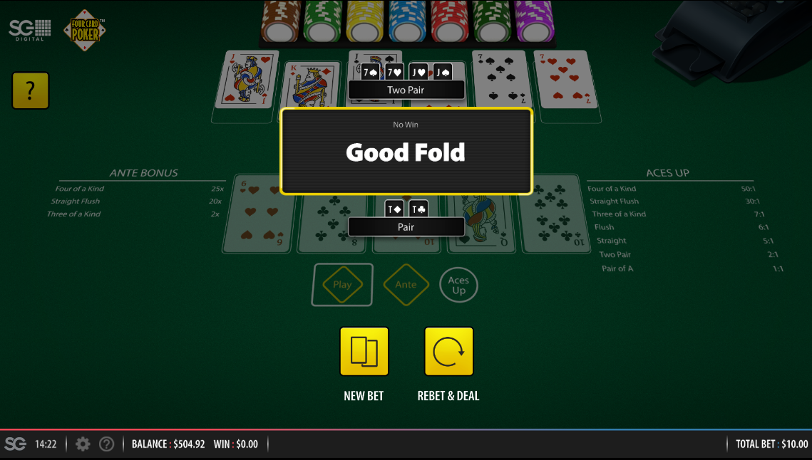 Four Card Poker Casino Table Game Atlantic Lottery